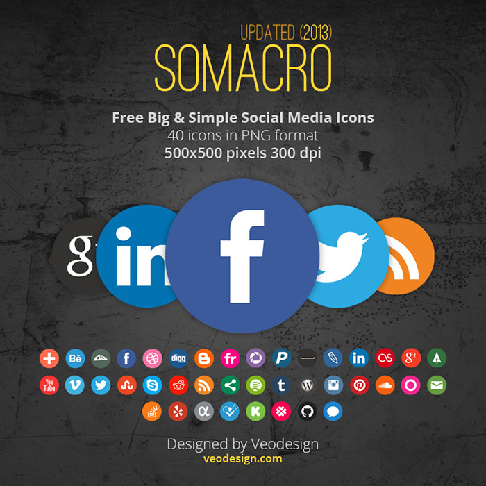 Somacro Big and Simple Social Media Icons