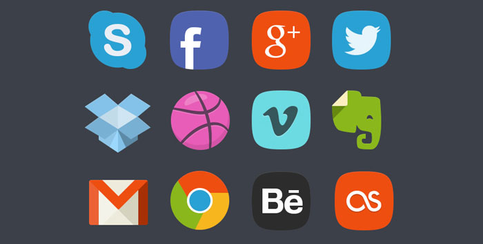 20 Social Media Badges Icons