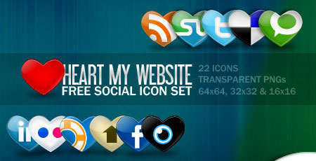 Social Media Hearts Icons