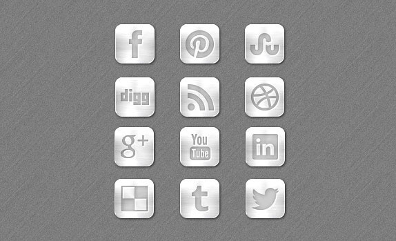 Metal Social Media Icons