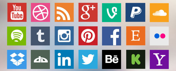 Free Flat Social Media Icon Set in EPS Format