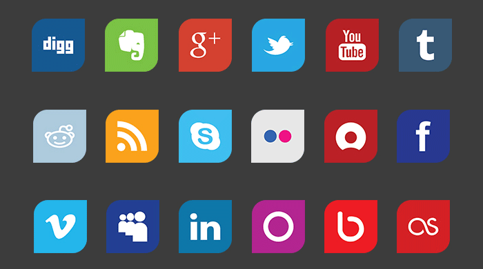 30 Leaf Design Social Media Icons