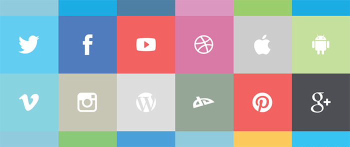 24 Free Flat Social Media Icons